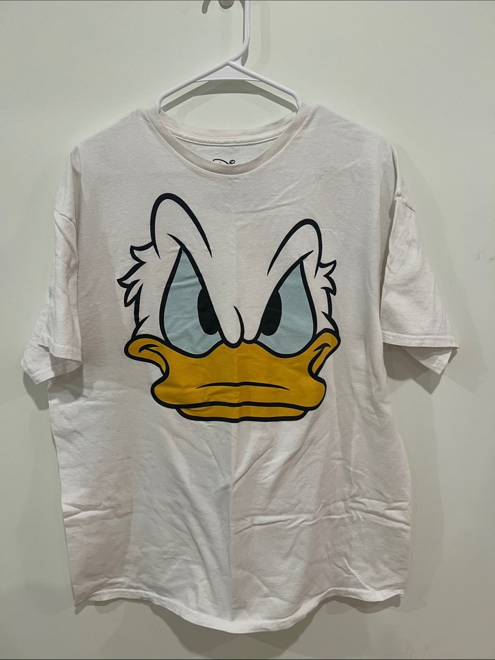 Disney White Donald Duck Face Graphic Tee - Yellow & Light Blue Print